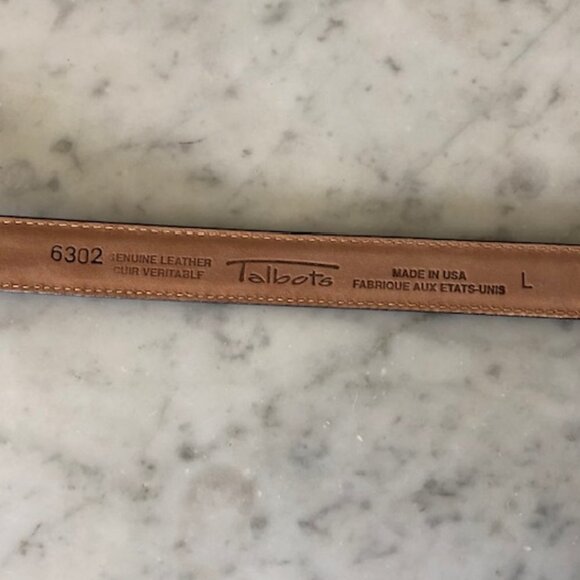 TALBOTS Crocodile Print Brown Western Silver Scroll Buckle Belt Large - Picture 11 of 16